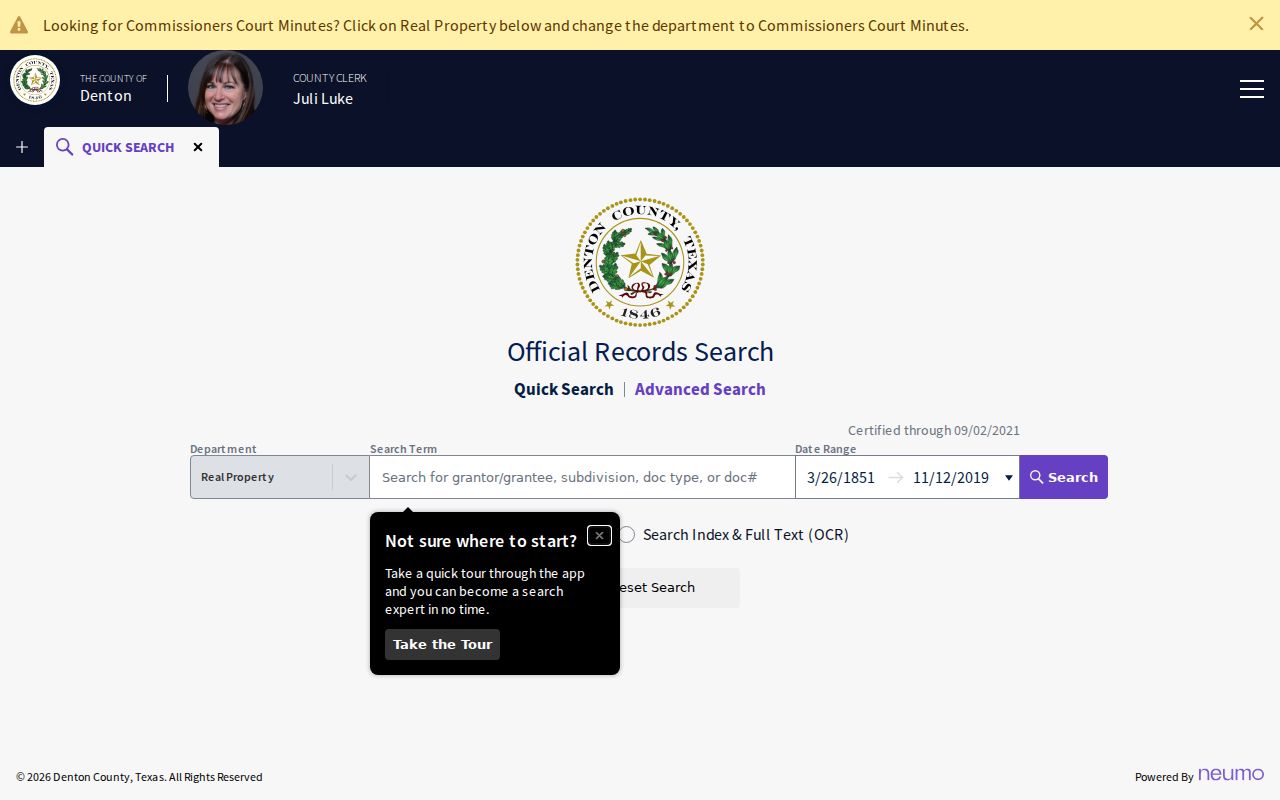 Corinth previous residents Denton County Official Records quick search